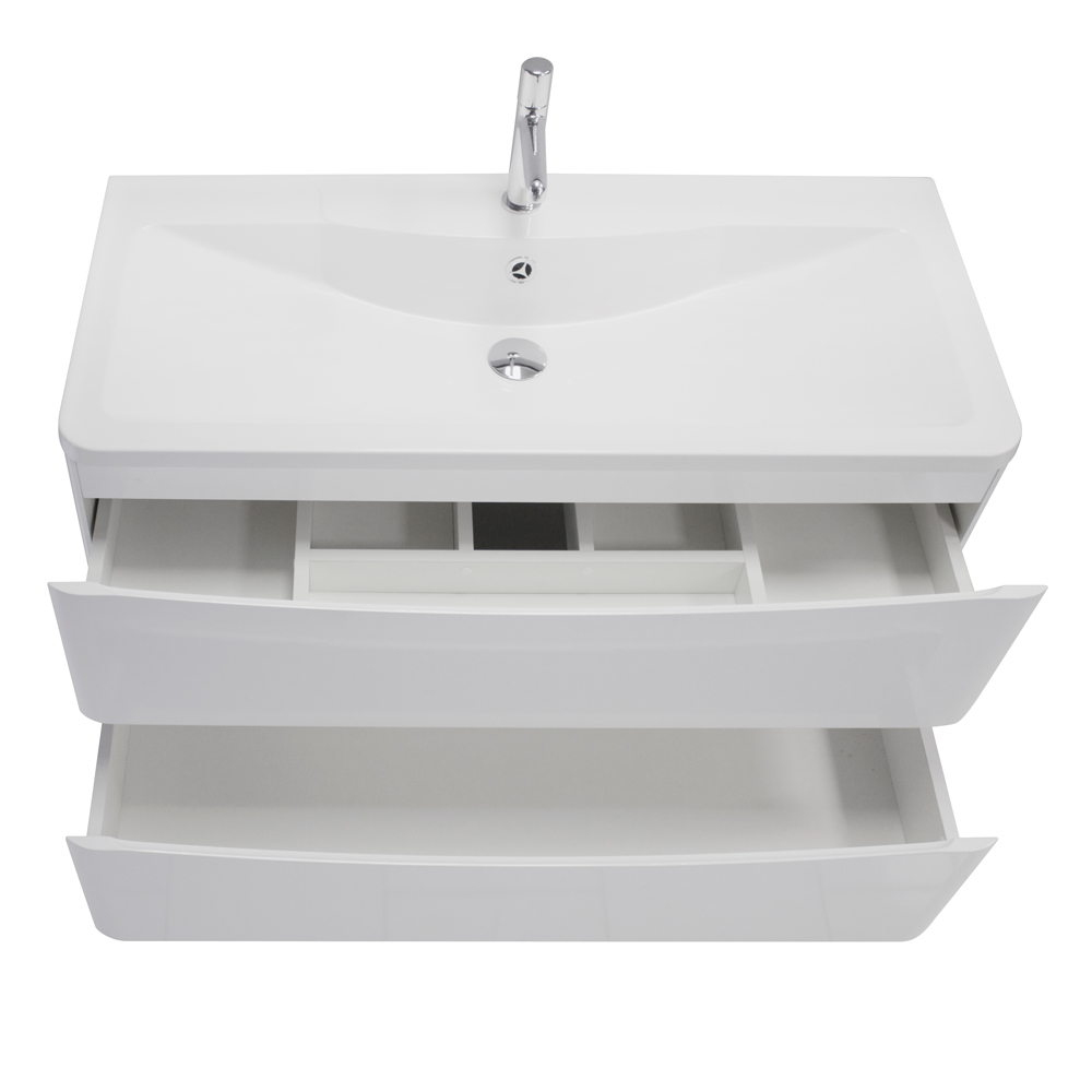 Мебель для ванной комнаты подвесная BelBagno ACQUA-900-2C-SO-BL 90см Bianco Lucido