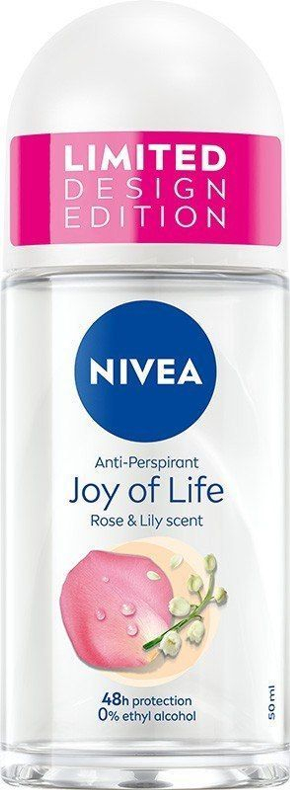 NIVEA Шариковый дезодорант-антиперспирант женский Joy of Life роза и лилия 50 мл (из Финляндии)