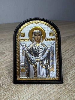 Покрова БМ, икона арочная, пластик коричневый 80х115