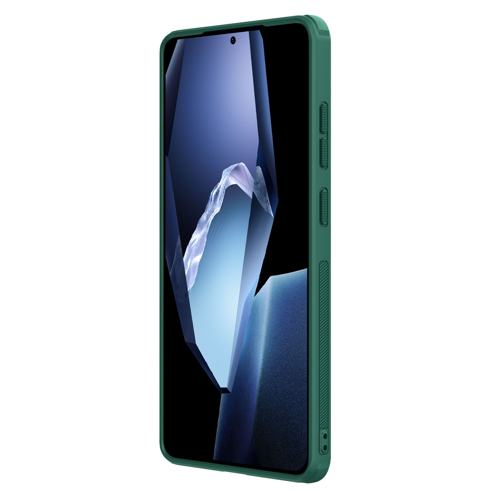 Усиленный чехол зеленого цвета (Dark Green) от Nillkin для OnePlus 13R, OnePlus Ace 5 и 5 Pro, серия Super Frosted Shield Pro