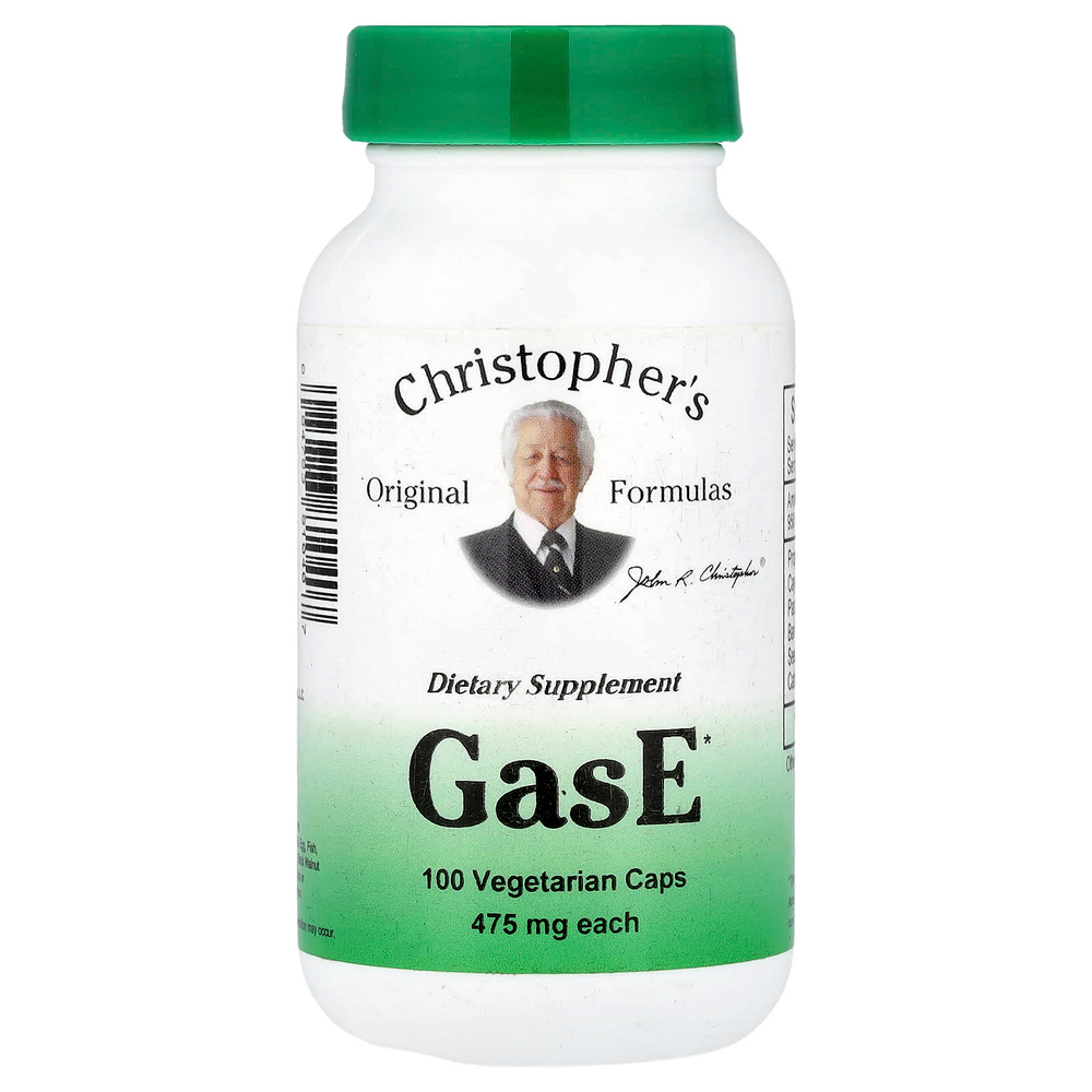 Christopher's Original Formulas, GasE, 100 вегетарианских капсул