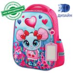 Ранец ЮНЛАНДИЯ LIGHT, 2 отделения, "Pretty mouse", 3D панель, 38х29х16 см, 270606