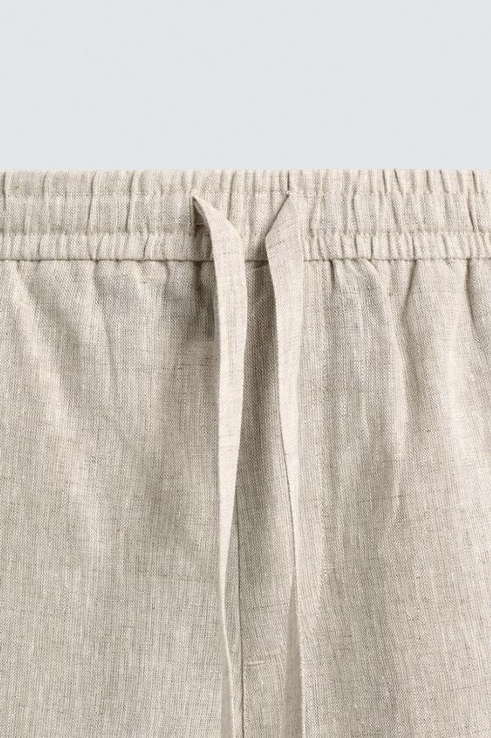 ZARA БРЮКИ RELAXED FIT ИЗ 100% ЛЬНА, СВЕТЛО-БЕЖЕВЫЙ