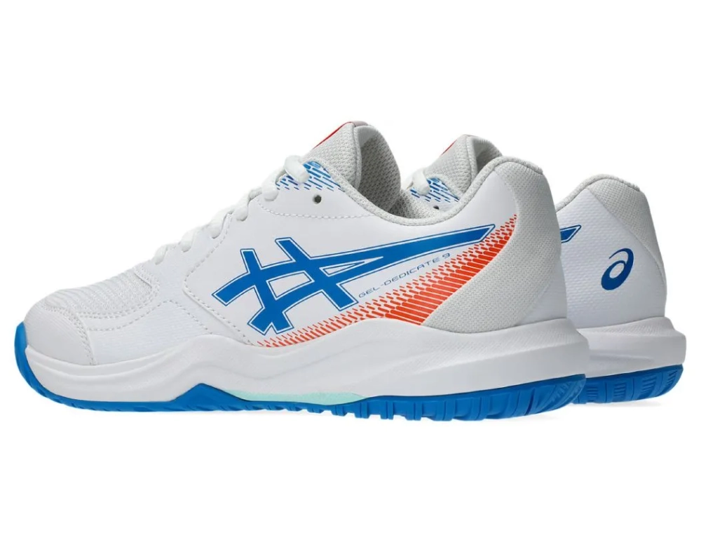 Детские теннисные кроссовки Asics Gel-Dedicate 9 GS - white/directoire blue