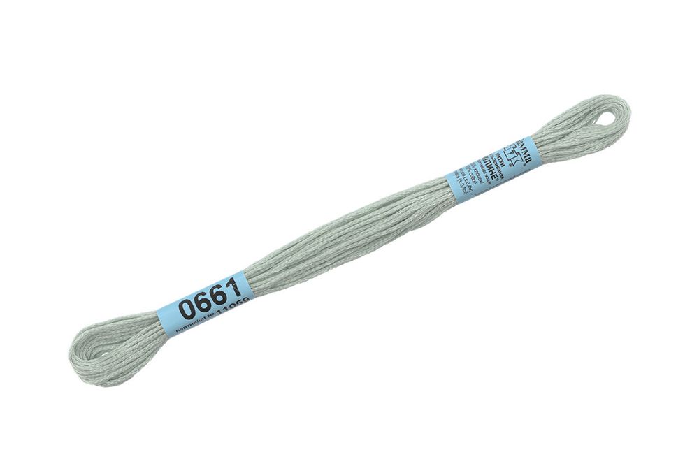 Мулине Gamma 100% хлопок, цв.0661 бл.серый, 24 мотка по 8 метров