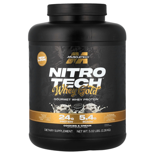 MuscleTech, Nitro-Tech™ 100% Whey Gold, сывороточный протеин, печенье и сливки, 2,27 кг (5 фунтов)