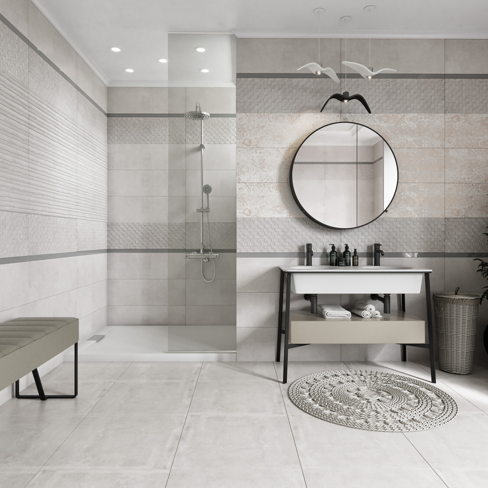 Анета сер низ 02 / Aneta grey light wall 02  300х900 (1-й сорт)