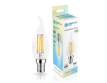 Светодиодная лампа Свеча на ветру Filament LED CF35 15W E14 4000K 220-240V 351524 Bulbing Ambrella
