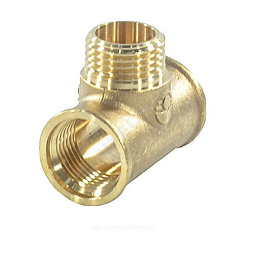 Тройник латунь переходной Ду 20х15х20 (3/4"х1/2"х3/4") ВР/НР/ВР VALFEX VF.132.L.034.012.034