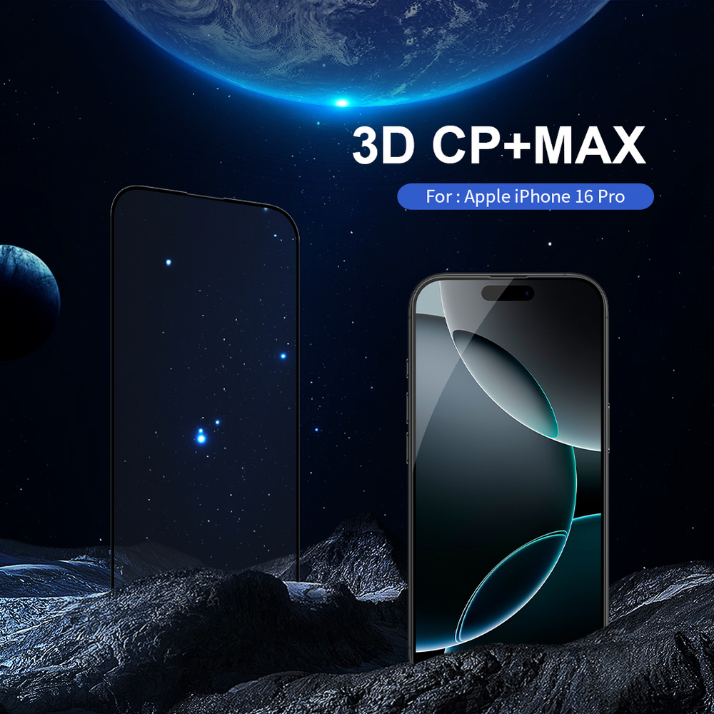 Защитное стекло 3D из закаленного стекла от Nillkin для iPhone 16 Pro, серия 3D CP+MAX Anti-Explosion Glass Screen Protector (закругленные края)