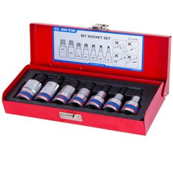 KING TONY (4117PR) Набор торцевых насадок 1/2", SPLINE, M6-M18, 7 предметов