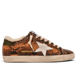 Women’s Super-Star Private Edt Shearling in Python-Print Leather With White Star