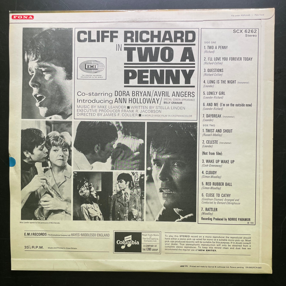 Cliff Richard ‎– Two A Penny (Англия 1968г.)