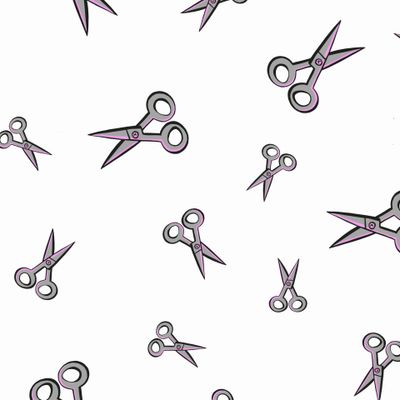 Barber Shop or Hairdresser background, seamless pattern with hairdressing scissors.