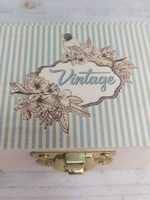 Музыкальная деревянная шкатулка-шарманка из массива Vintage с мелодией LA VIE EN ROSE