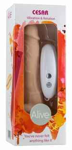 Телесный вибратор-ротатор на присоске Cesar Vibrator & Rotator - 17,5 см. (Цвет: телесный)