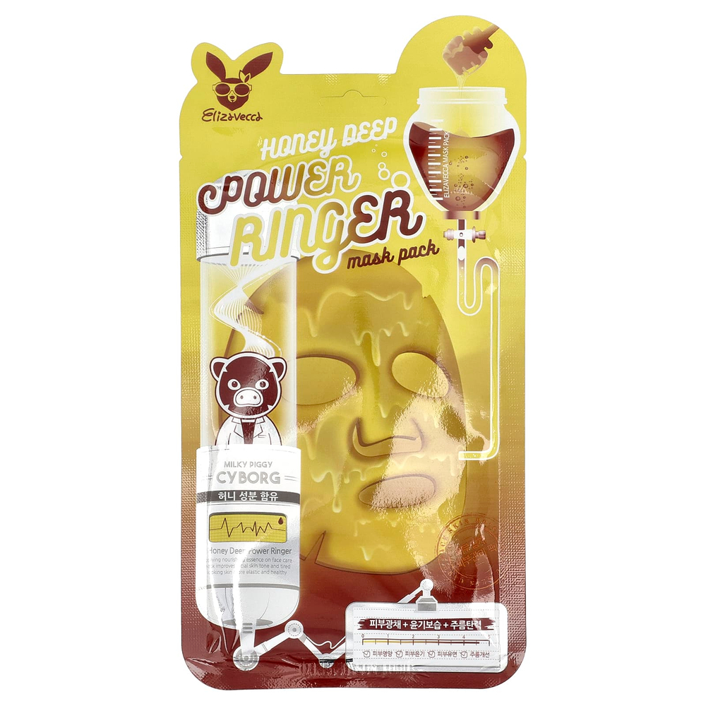 Elizavecca, Honey Deep Power Ringer Beauty Mask Pack, 1 шт., 23 мл (0,78 жидк. Унции)