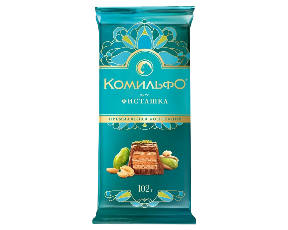Шоколад Комильфо молочный 102г Фисташка