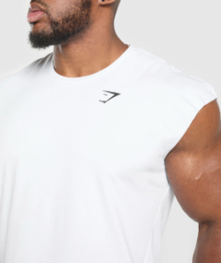 Майка GYMSHARK Critical Cut Off Tank White