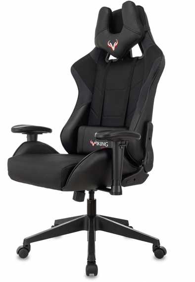 Кресло игровое Zombie Viking 4 Aero черный ткань/эко.кожа с подголов. крестов. пластик