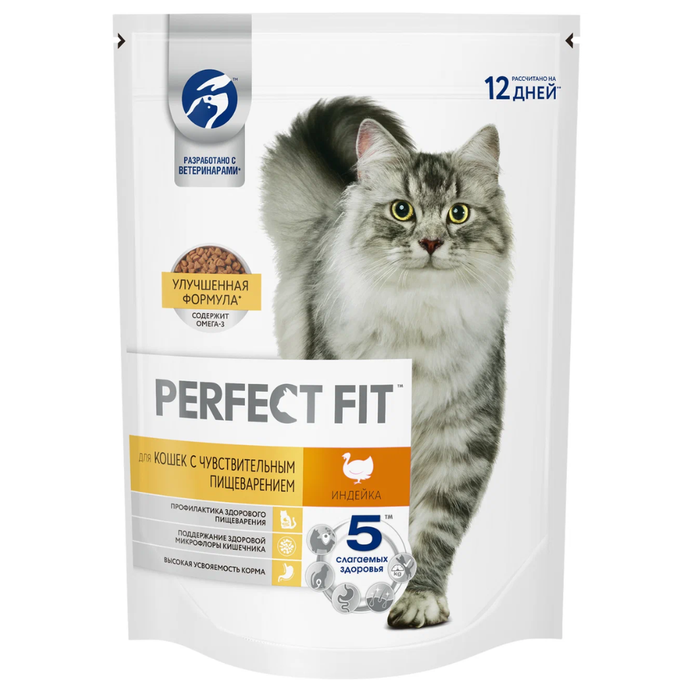 Сухой корм Perfect Fit для кошек Индейка 650 гр