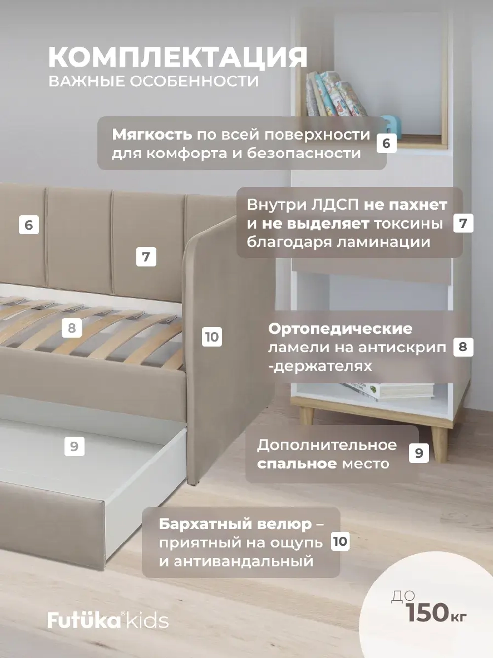 Диван - кровать 160х80 см Стич ткань Тедди