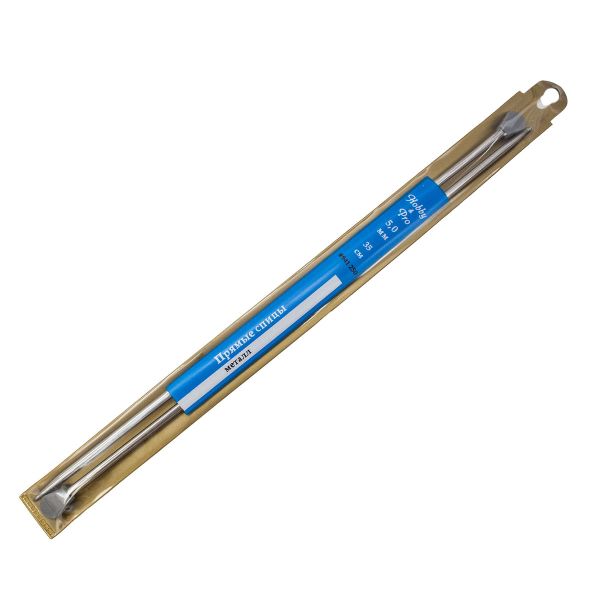 Спицы прямые Hobby&Pro ⌀5,0 мм, 35 см, металл, 941250