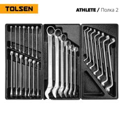 TOLSEN (TT85412-189) Набор инструментов "ATHLETE" для тележки, 15 ложементов, 189 предметов
