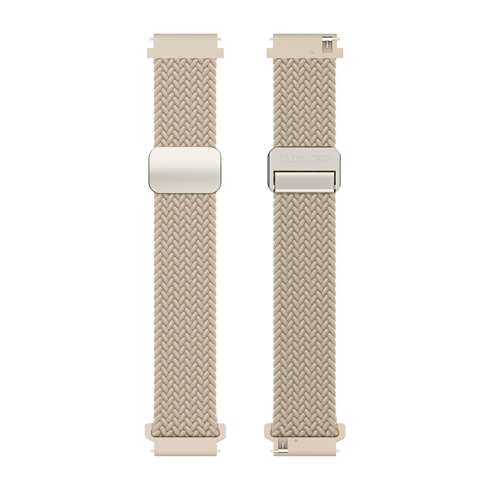Эластичный ремешок серого цвета (Beige) от Dux Ducis для смарт часов Samsung Galaxy Watch 3, 4, 5, 6 и 7 (размер крепления 20мм), серия Strap (Mixture Pro Series)