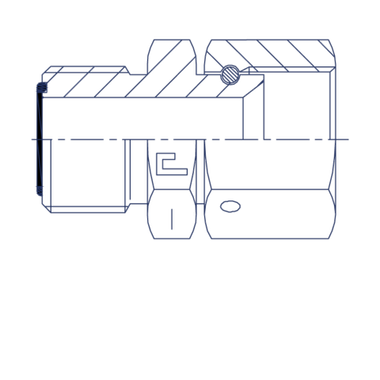 Адаптер AS D06 ORFS 9/16 - JIC 7/16 (обжатая гайка)