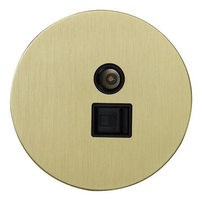 Розетка ТВ+компьютерная RJ45, золото, Salvador, EU040108
