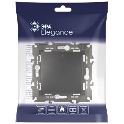 Выключатель ЭРА Elegance 14-1104-05 двойной 10АХ-250В IP20 антрацит | Эра Elegance