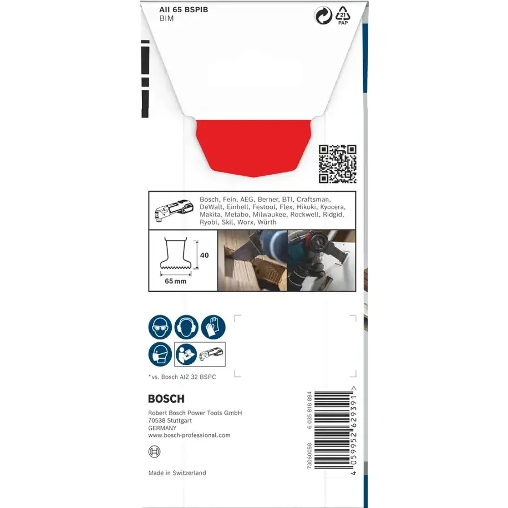 Полотно погружное по дереву PRO Starlock BiM65х40 мм Hard Wood AII 65 BSPIB BOSCH 2608669083