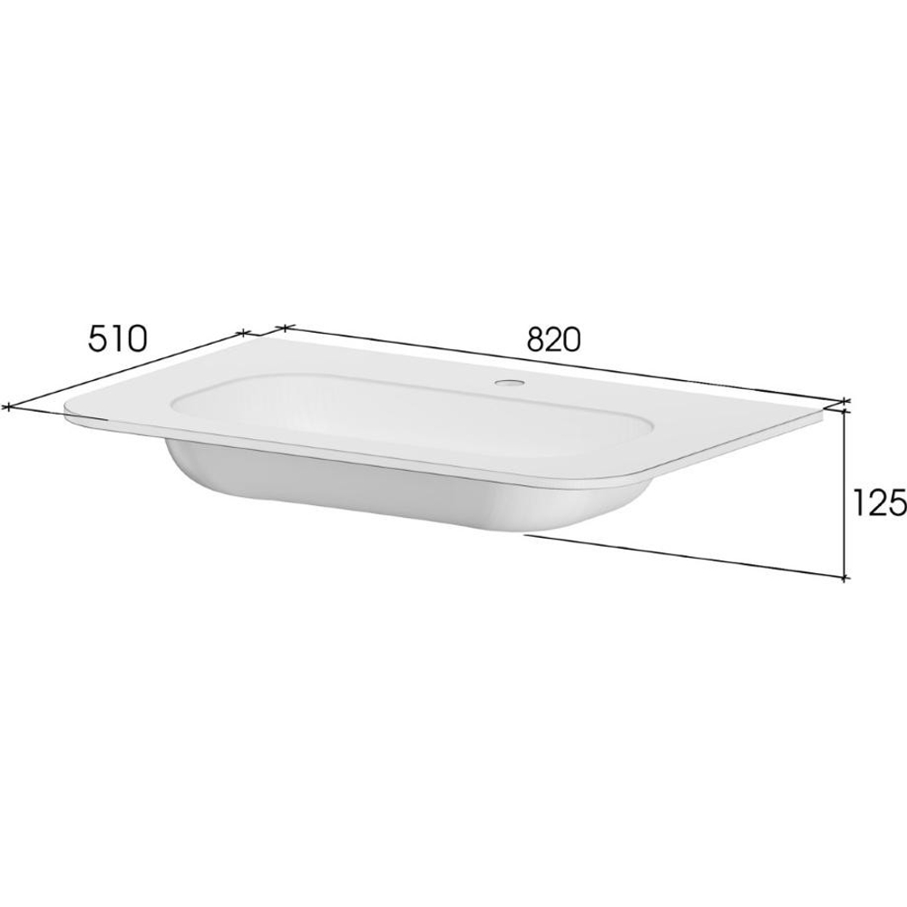 Тумба c раковиной VOI 786-080-L+782-080-L 80 см, на 1 отверстие, LUNA