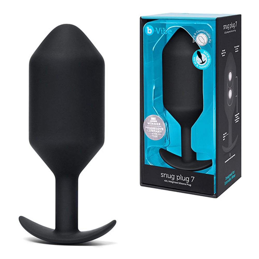 Черная анальная пробка для ношения 18см b-Vibe Snug Plug 7 BV-045-BLK