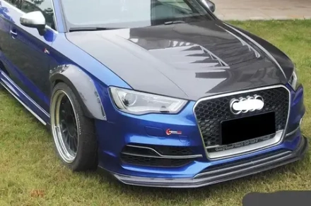 Карбоновая губа переднего бампера для AUDI S3 A3 2013 - 2016 8V Ауди аэродинамический обвес