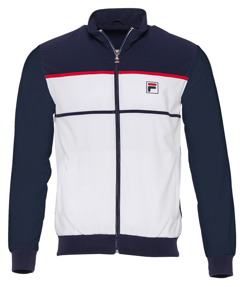 Мужская теннисная кофта Fila Jacket Max M - white/peacoat blue