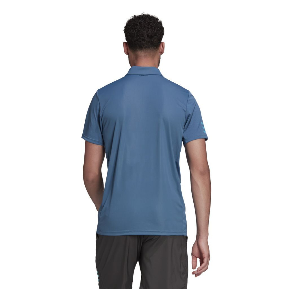 Мужское поло теннисное Adidas Club 3STR Polo - altered blue/sky rush
