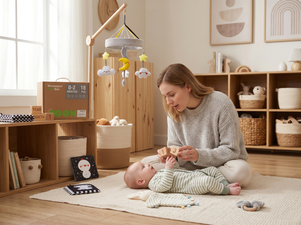 Монтессори Play Box для новорождённого (0–2 мес.)