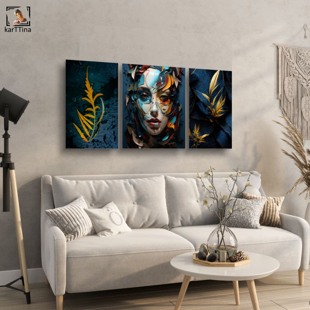 Картина модульная "Она самурай", 80 см х 40 см