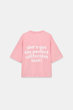 ZARA ФУТБОЛКА С ЭФФЕКТОМ ПОТЕРТОСТИ BARBIE®, РОЗОВЫЙ