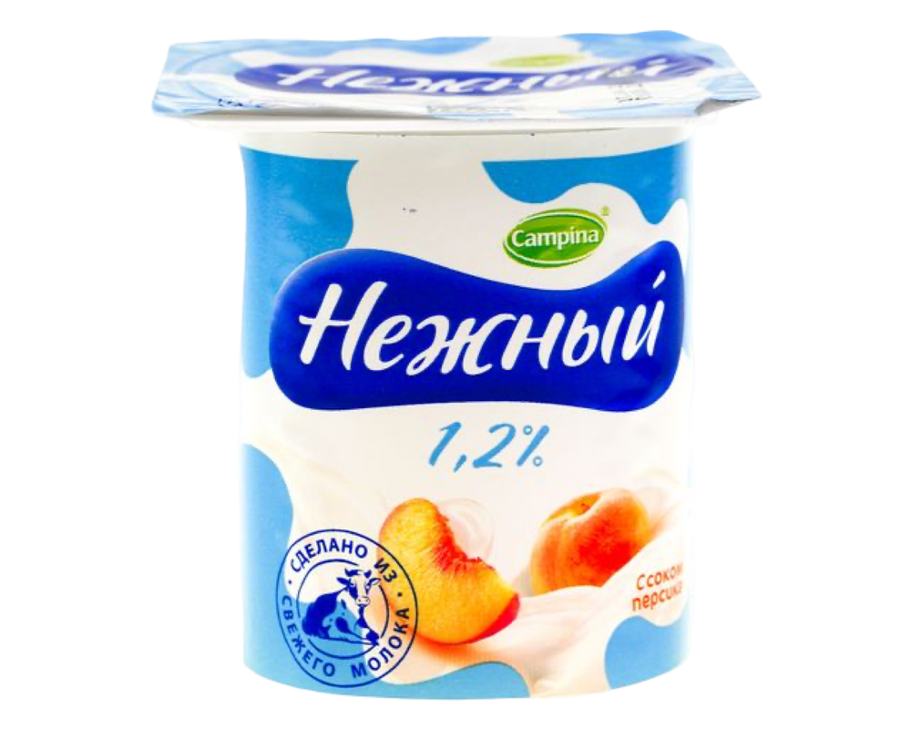 Йогуртный продукт Нежный 1,2% 100г с соком персика