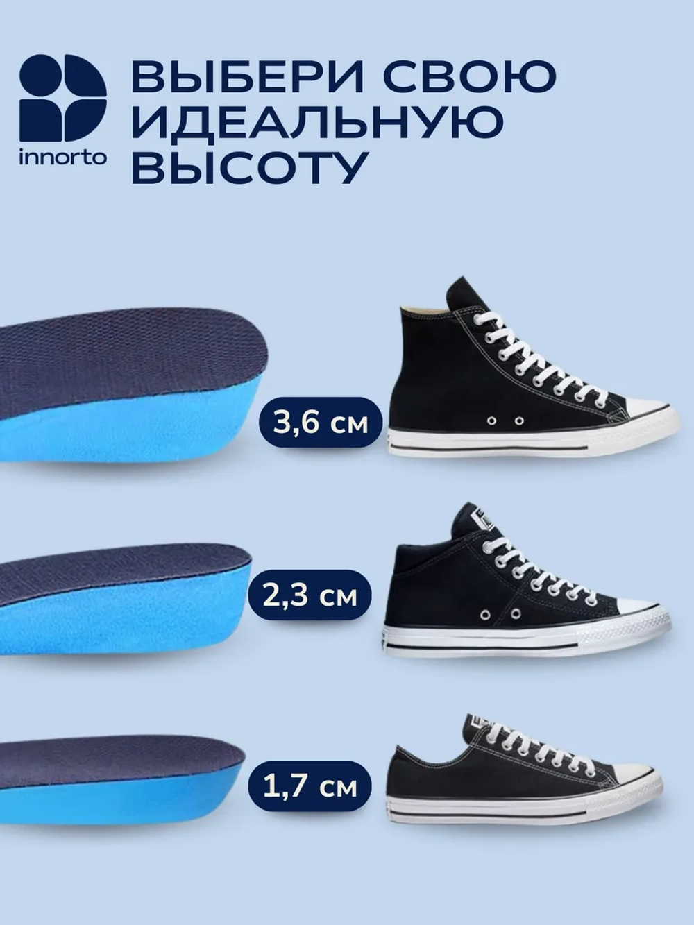 Стельки для обуви с эффектом роста