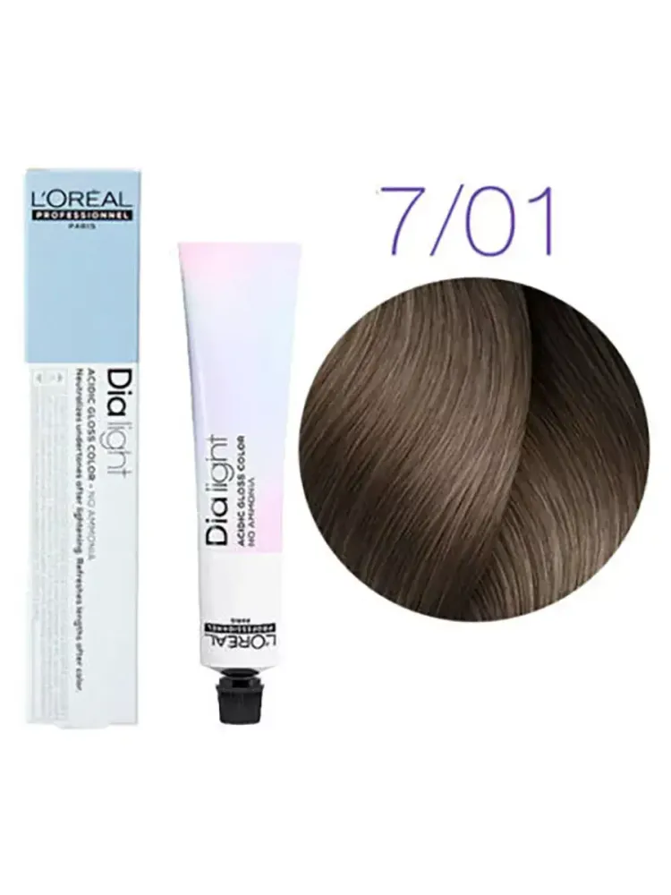 L'Oreal Professionnel Dia Light 7.01 блондин натурально пепельный 50мл