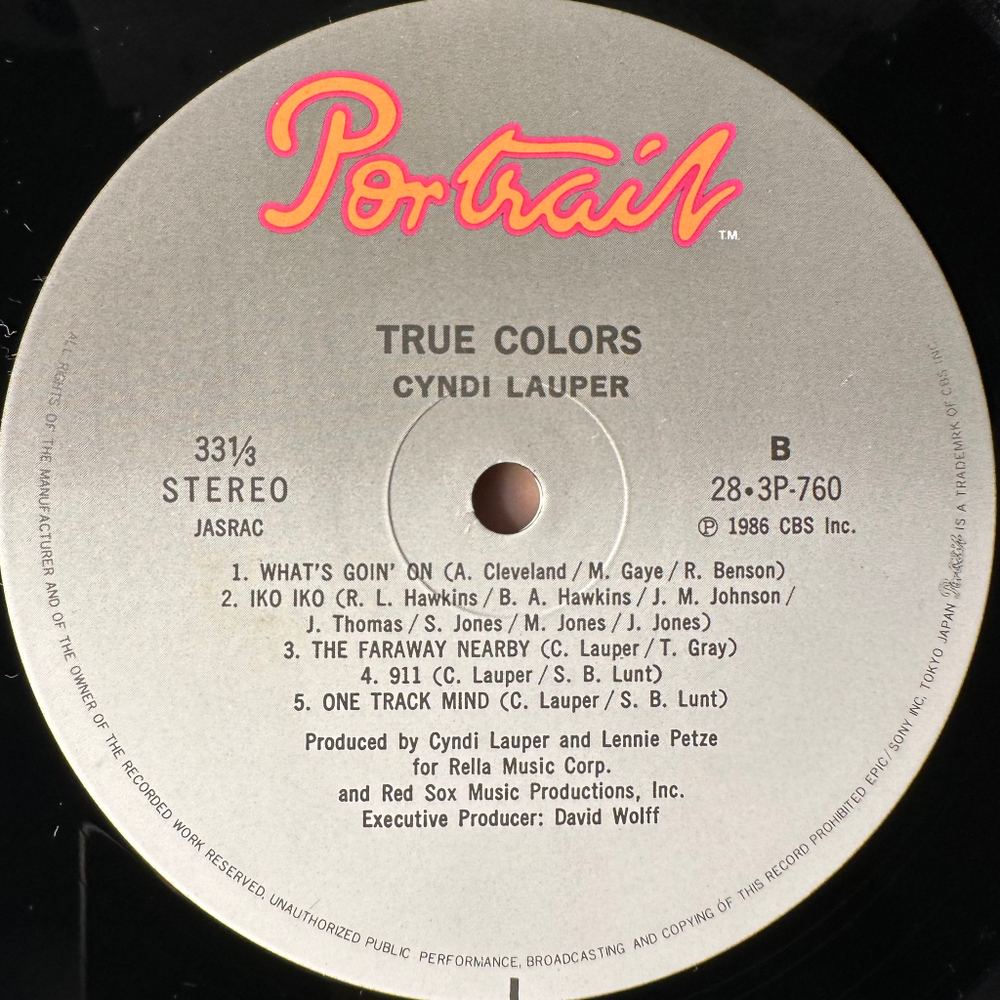 Cyndi Lauper ‎– True Colors (Япония 1986г.)