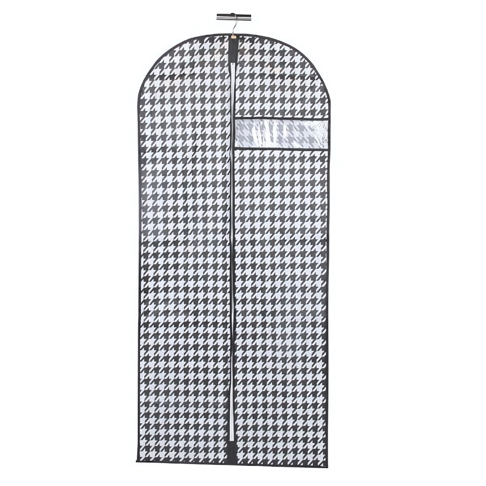 Чехол для одежды "Пепита", Д1350 Ш600, черно-белый