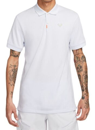 Мужское теннисное поло Nike Rafa Slim Polo - football grey/cobalt bliss/bright cactus
