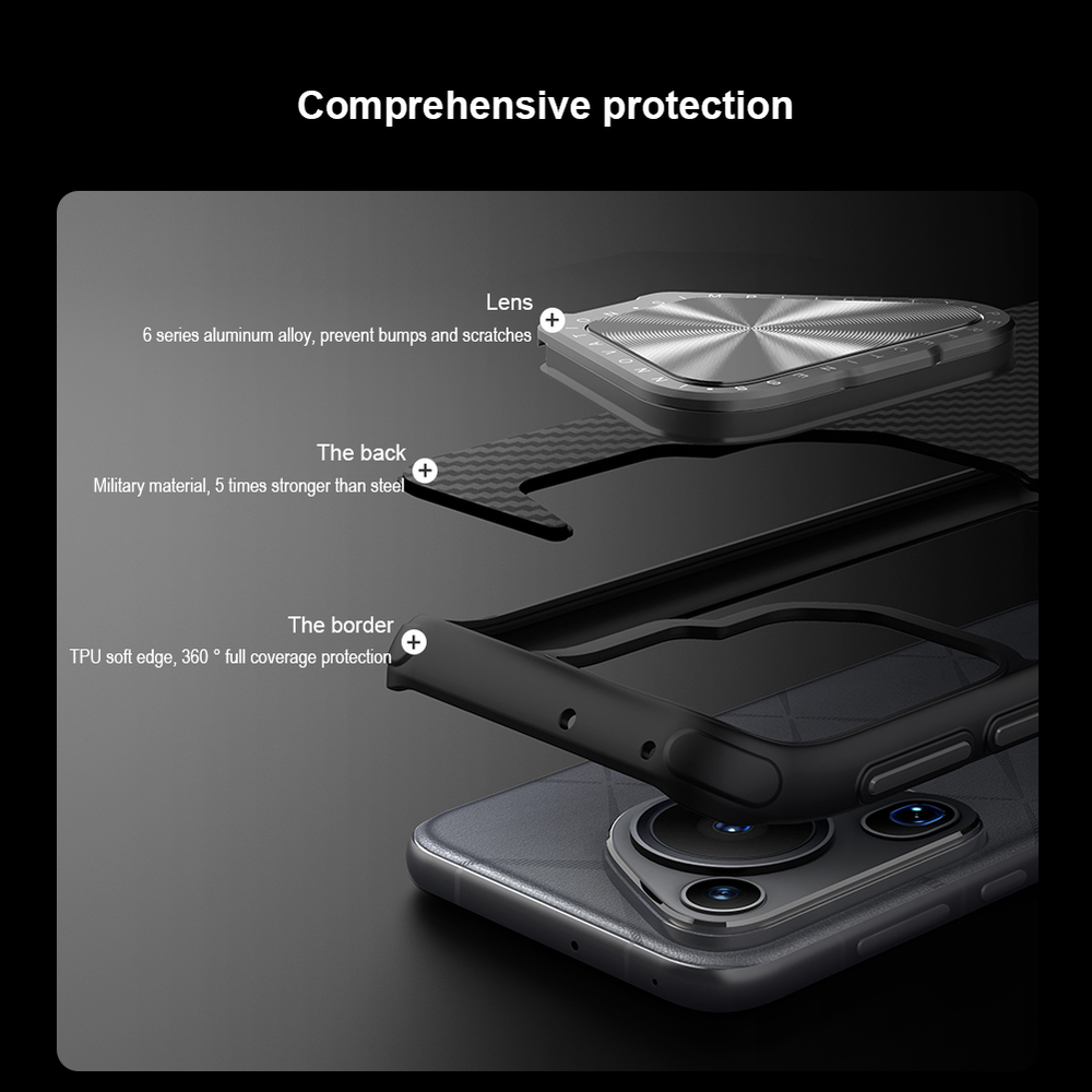Чехол от Nillkin из арамидного карбона (кевлар) для Huawei Pura 70 Ultra, серия CarboProp case