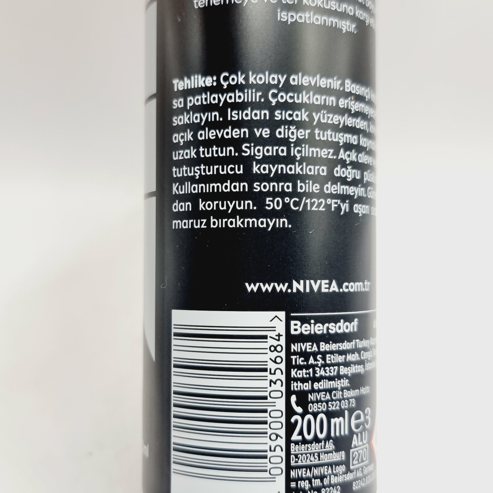 NIVEA men  антиперсперант Black & White Invisible   спрей 200 мл (Германия)