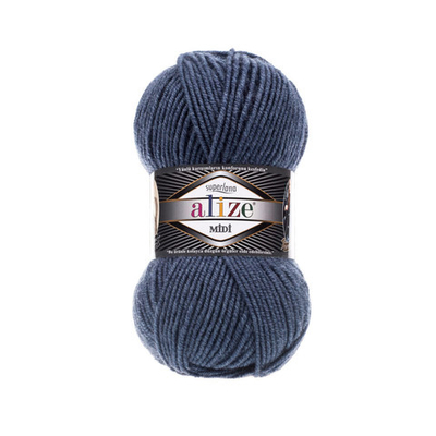 Пряжа Alize (Ализе) Superlana Midi / уп.5 мот. по 100 г, 170м, 203 джинса меланж А